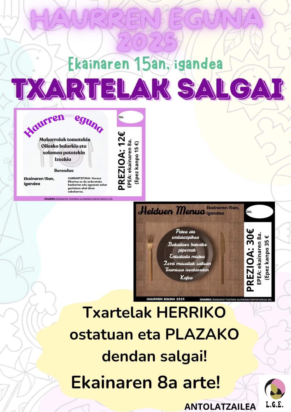Comida día de l@s niñ@s 2025