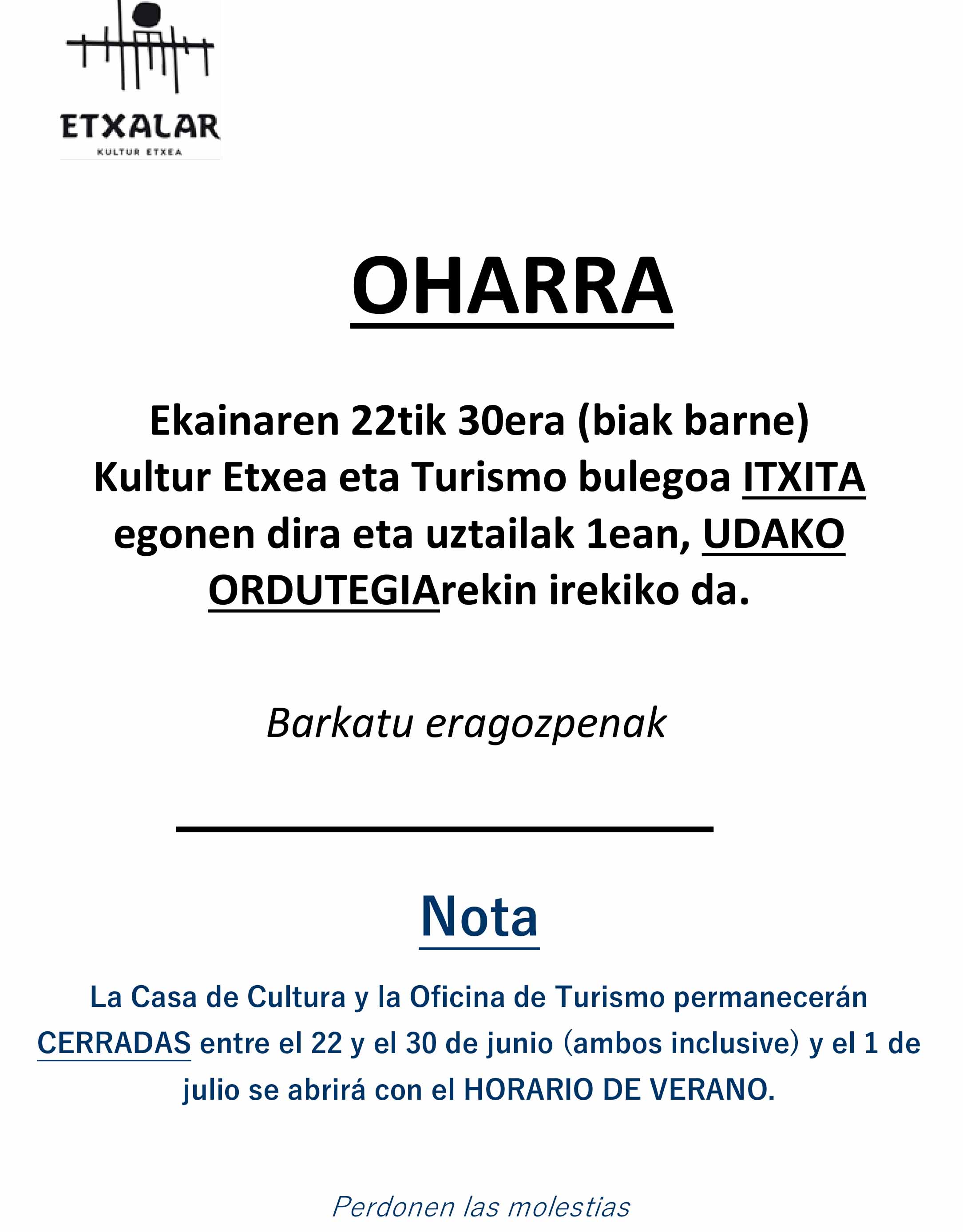 Itxita ekaina