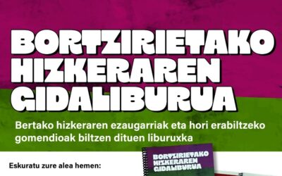 “Bortzirietako hizkeraren gidaliburua” Kultur etxean eskuragarri dago iada